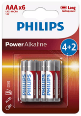 Philips Power Alkalne baterije, AAA, 4+2 komada, blister