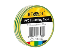 Kemot Izolacijska traka PVC 0,13mm x 19mm x 20m, zeleno-žuta