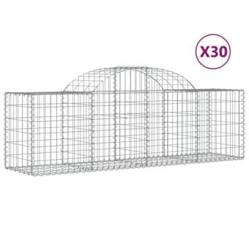 Vidaxl Lučne gabionske košare 30 kom 200x50x60/80 cm pocinčano željezo