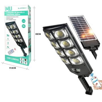 MULIN SRLS Zidna LED solarna svjetiljka od 120 W sa senzorom i daljinskim upravljanjem ulična rasvjeta