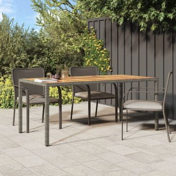 Vidaxl Vrtni stol 190x90x75 cm PE ratan i akacija sivi