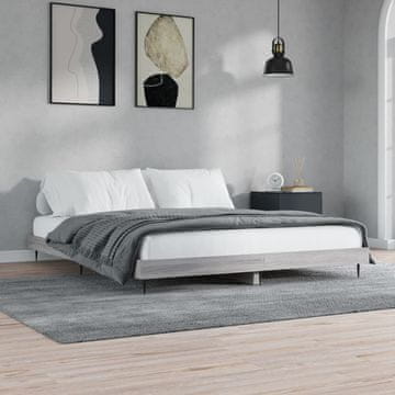 Vidaxl Okvir kreveta bez madraca Sonoma siva 160x200 cm lijepljeno drvo