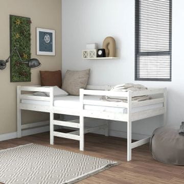 Vidaxl Okvir kreveta bez madraca bijeli 90x200 cm masivni borov drvo