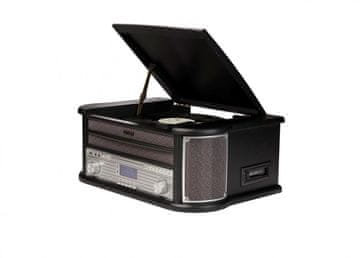 Denver Gramofon MRD-51 Retro, CD, USB, kaseta, radio FM i DAB, czarny