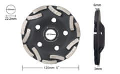 MTX Brusilica za grubo dijamantno brušenje 125mm - dvoredna