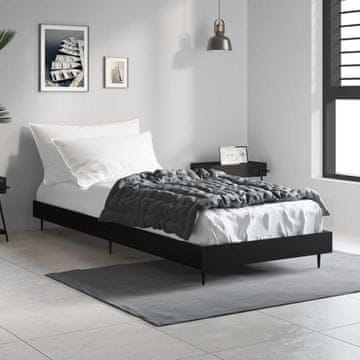 Vidaxl Okvir za krevet Crni 75x190 cm Materijal na bazi drveta