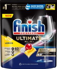 Finish Ultimate All in 1 Lemon Sparkle kapsule za perilicu posuđa, 60 komada