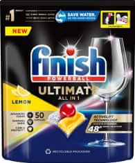 Finish Ultimate All in 1 Lemon Sparkle kapsule za perilicu posuđa, 50 komada