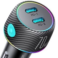 Joyroom JR-CCN02 auto punjač 2x USB-C 70W, crno