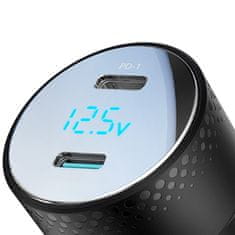 Joyroom JR-CCD02 auto punjač 2x USB-C 70W, crno