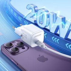 Joyroom JR-TCF02 punjač 20W + kabel USB-C / Lightning, bijela