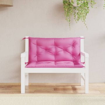 Vidaxl Jastuk za vrtnu klupu, set od 2, ružičasti, 100x50x7 cm