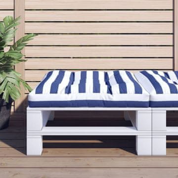 Vidaxl Jastuk od paleta plavo-bijele pruge 80x80x12 cm tkanina