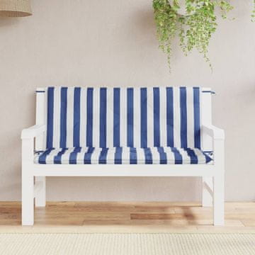 Vidaxl Jastuci za vrtnu klupu, 2 kom, prugasti, 120x50x7 cm