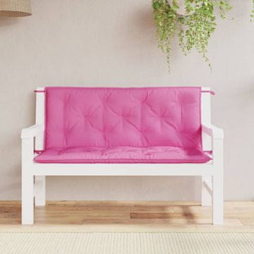 Vidaxl Jastuci za vrtnu klupu, 2 kom, ružičasti, 120x50x7 cm