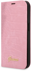 Guess GUBKP14SHGCRHP maskica za iPhone 14 6.1, preklopna, ružičasta, s uzorkom zmije