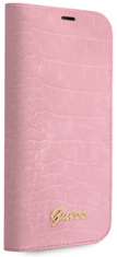 Guess GUBKP14SHGCRHP maskica za iPhone 14 6.1, preklopna, ružičasta, s uzorkom zmije
