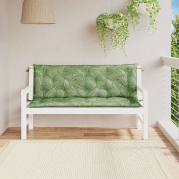Vidaxl Jastuci za vrtnu klupu, set od 2, uzorak lišća, 150x50x7 cm