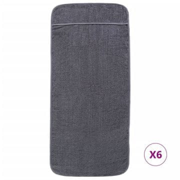 Vidaxl Ručnici za plažu 6 kom antracit 60 x 135 cm od tkanine 400 GSM