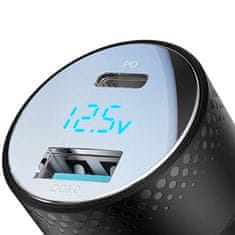 Joyroom JR-CCD01 auto punjač USB / USB-C 53W, crno