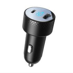 Joyroom JR-CCD01 auto punjač USB / USB-C 53W, crno