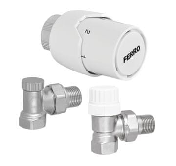 Ferro Kutni termostatski set s glavom od 1/2"