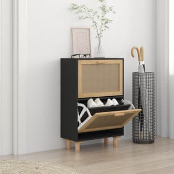 Vidaxl Ormarić za cipele Crni 52x25x80 cm Materijal na bazi drveta