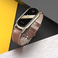 Tech-protect Leatherfit remen za Xiaomi Smart Band 8 / 9, black