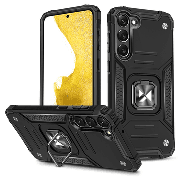 WOZINSKY Oklopna futrola za Samsung Galaxy S23+ magnetski držač Ring Armor crna