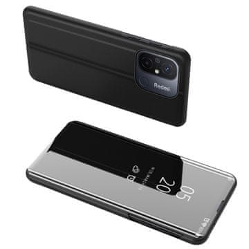 HURTEL Sjajna preklopna futrola za Xiaomi Redmi 11A / Poco C55 / Redmi 12C Clear View crna