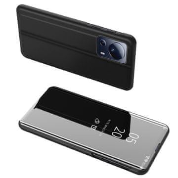 HURTEL Sjajna preklopna futrola za Xiaomi 13 Lite Clear View Case crna