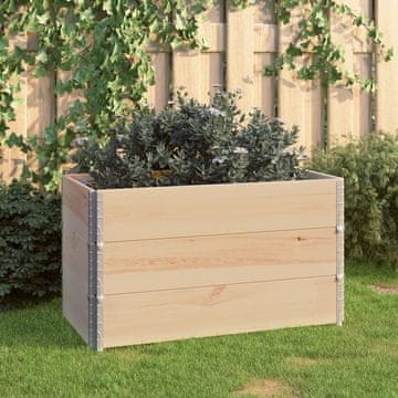 Vidaxl Povišene vrtne gredice, 3 kom, 50x100 cm, masivni borov drvo
