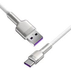 BASEUS Cafule Metal podatkovni kabel, Type-A/Type-C, 66 W, FC, 2m, bijela (CAKF000202)