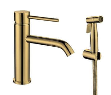 SAPHO RHAPSODY slobodnostojeća miješalica s bide tušem, mat zlato