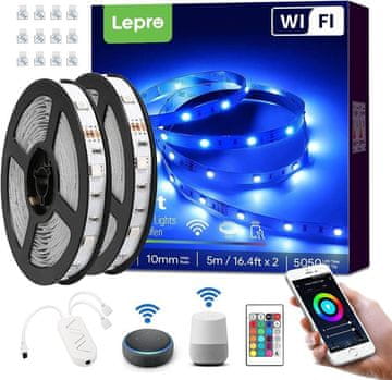 Lepro WIFI 10m Set LED traka RGB IP20 - 2x5m 5050 SMD