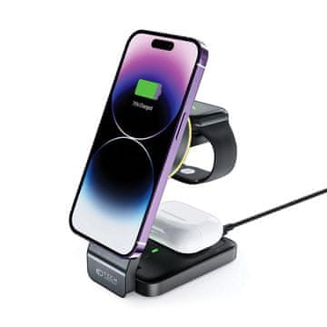 Tech-protect A28 MagSafe bežični punjač za telefon / Apple Watch / Airpods, crno