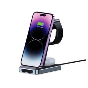 Tech-protect A26 3in1 bežični punjač za telefon / Apple Watch / Airpods, crno