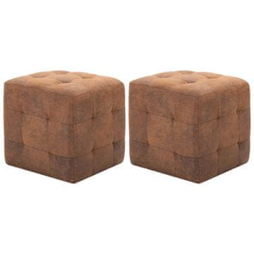 Vidaxl Noćni ormarići, set od 2, smeđi, 30x30x30 cm, imitacija antilopa