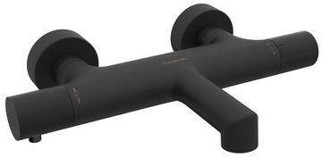 SAPHO SOLARIS zidna termostatska mješalica za kadu, crna mat završna obrada