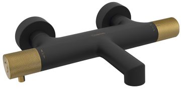 SAPHO SOLARIS Zidna Termostatska Miješalica za Kadu, Crna/Zlatna Mat