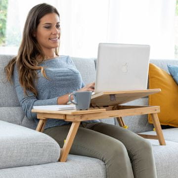 InnovaGoods Pomoćni Sklopivi Stol od Bambusa Lapwood