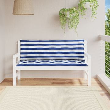 Vidaxl Jastuci za vrtnu klupu, 2 kom, prugasti, 150x50x7 cm