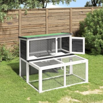 Vidaxl Kunićnjak sivi 102x90x84,5 cm borovina