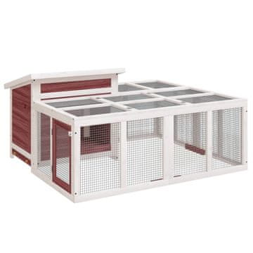 Vidaxl Kavez za zečeve boja kave 144 x 123 x 67,5 cm masivna borovina