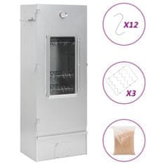 Vidaxl Pećnica s pušnicom i drvenom sječkom 44,5 x 29 x 110 čelična