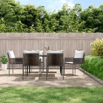 Vidaxl Vrtne stolice s jastucima, set od 6, smeđe, 54x61x83 cm