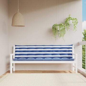 Vidaxl Jastuci za vrtnu klupu, 2 kom, prugasti, 200x50x7 cm