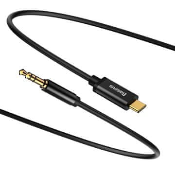 BASEUS Stereo audio kabel AUX adapter 3,5 mm Mini Jack - USB-C 120 cm - crni