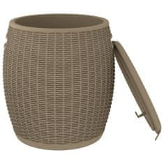 Vidaxl 4-u-1 vrtna kutija za pohranu svjetlosmeđa od polipropilena