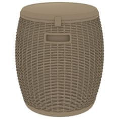 Vidaxl 4-u-1 vrtna kutija za pohranu svjetlosmeđa od polipropilena